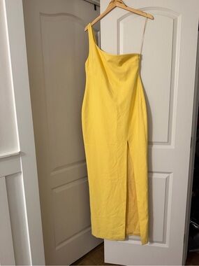 Likely Canary Yellow One-Shoulder Evening Gown